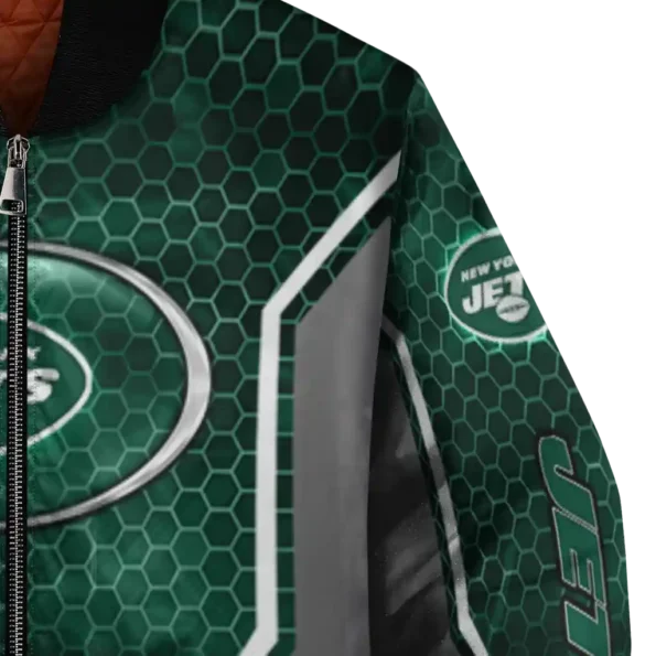 personalized new york jets power plate green bomber jacket premium grade