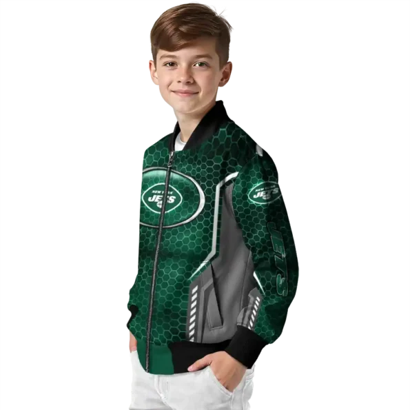 personalized new york jets power plate green bomber jacket trendy
