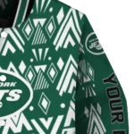 personalized new york jets pyramid shapes green varsity jacket best selling
