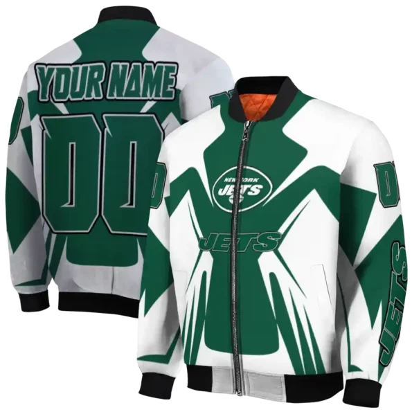 personalized new york jets spider mark green black crocs bomber jacket fashion forward