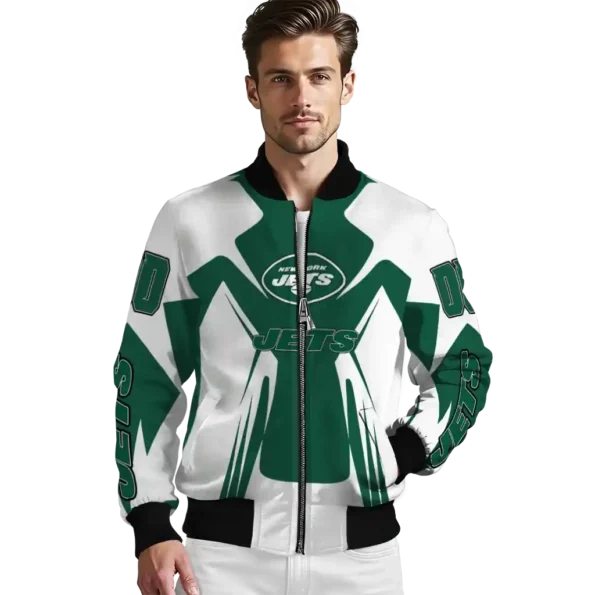 personalized new york jets spider mark green black crocs bomber jacket high quality