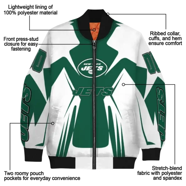 personalized new york jets spider mark green black crocs bomber jacket new arrival