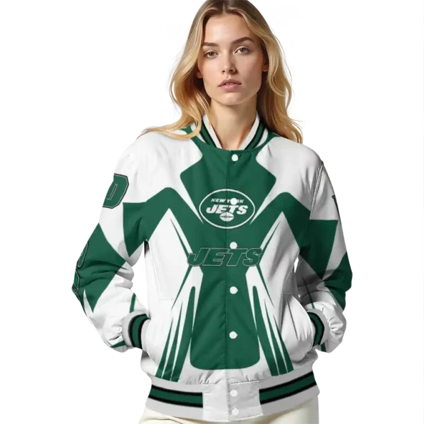 personalized new york jets spider mark green black crocs varsity jacket latest model