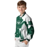 personalized new york jets spider mark green black crocs varsity jacket best selling