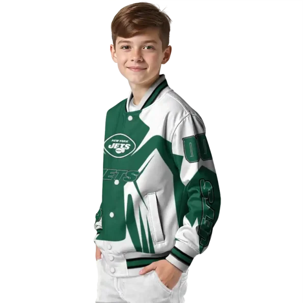 personalized new york jets spider mark green black crocs varsity jacket trendy