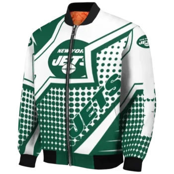 personalized new york jets star burst green bomber jacket best selling