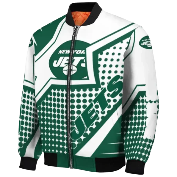 personalized new york jets star burst green bomber jacket best selling