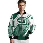 personalized new york jets star burst green bomber jacket best selling