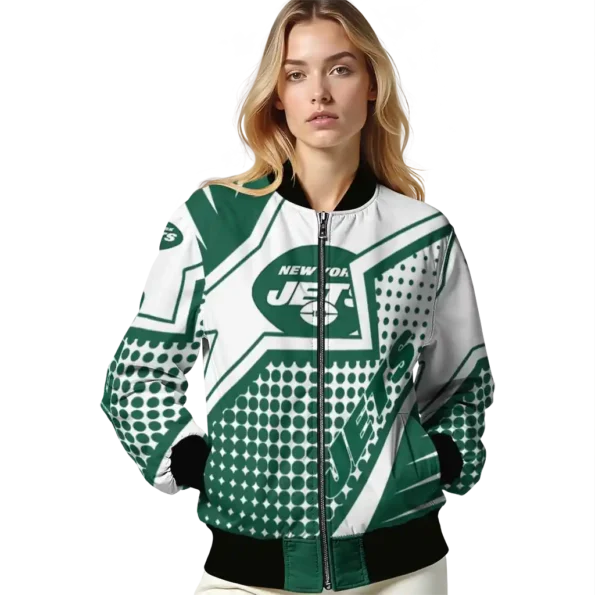 personalized new york jets star burst green bomber jacket latest model