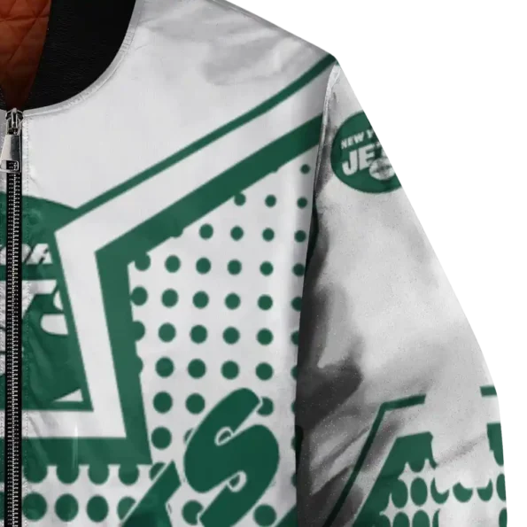 personalized new york jets star burst green bomber jacket premium grade