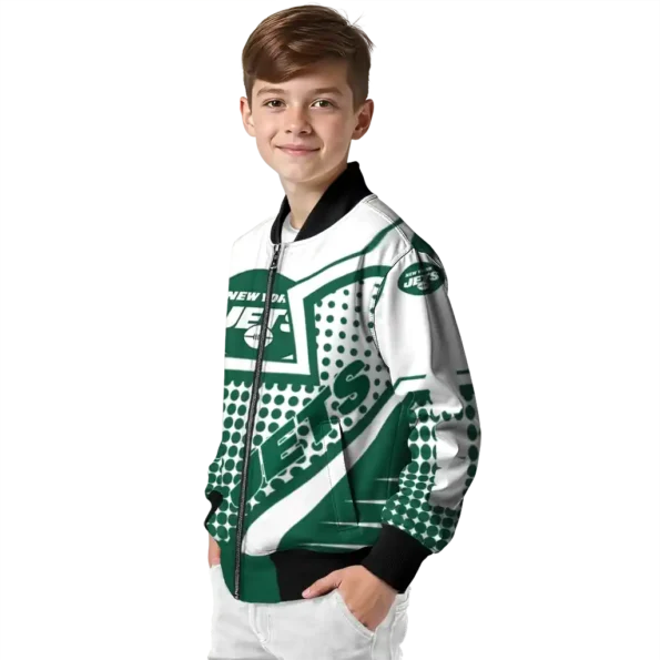 personalized new york jets star burst green bomber jacket trendy
