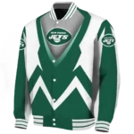 personalized new york jets v stripes green white varsity jacket best selling