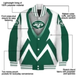 personalized new york jets v stripes green white varsity jacket best selling