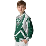 personalized new york jets v stripes green white varsity jacket best selling