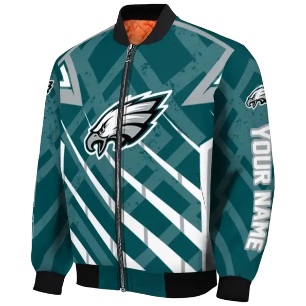 personalized philadelphia eagles chevron angles green bomber jacket best selling