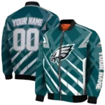personalized philadelphia eagles chevron angles green bomber jacket best selling