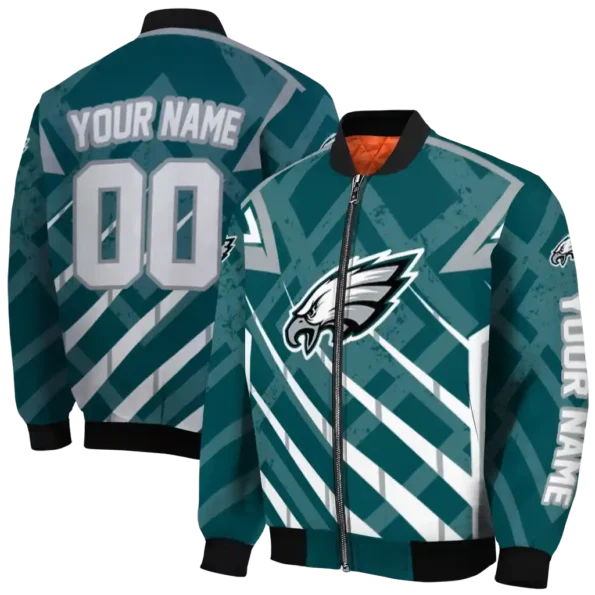 personalized philadelphia eagles chevron angles green bomber jacket fashion forward