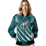personalized philadelphia eagles chevron angles green bomber jacket best selling