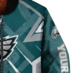 personalized philadelphia eagles chevron angles green bomber jacket best selling