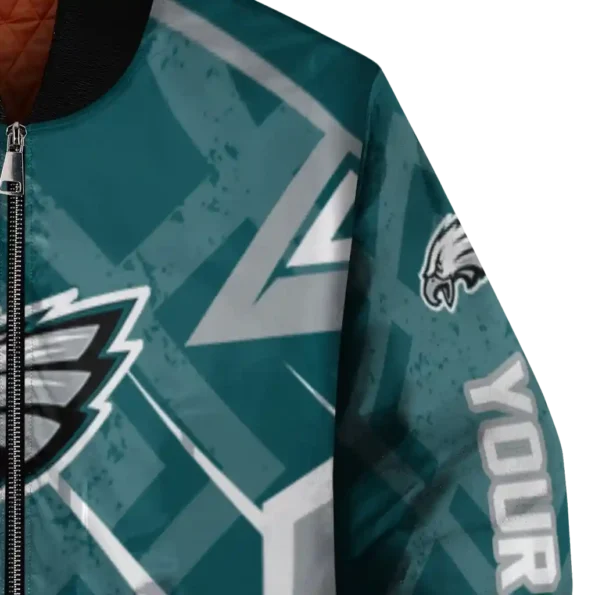 personalized philadelphia eagles chevron angles green bomber jacket premium grade