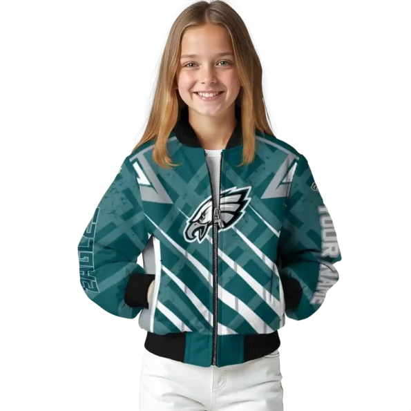 personalized philadelphia eagles chevron angles green bomber jacket top rated