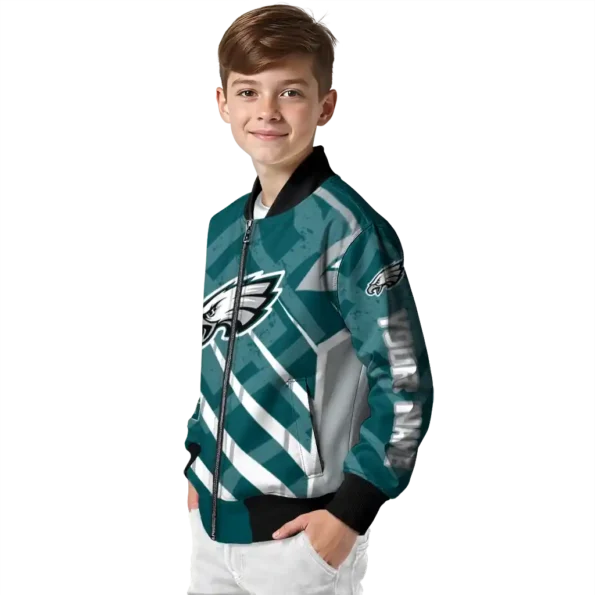 personalized philadelphia eagles chevron angles green bomber jacket trendy
