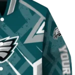 personalized philadelphia eagles chevron angles green varsity jacket best selling