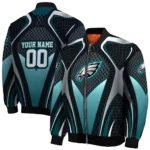personalized philadelphia eagles mesh chest grey crocs black bomber jacket best selling