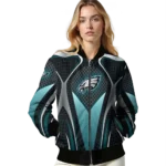 personalized philadelphia eagles mesh chest grey crocs black bomber jacket best selling