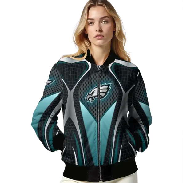 personalized philadelphia eagles mesh chest grey crocs black bomber jacket latest model