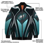 personalized philadelphia eagles mesh chest grey crocs black bomber jacket best selling