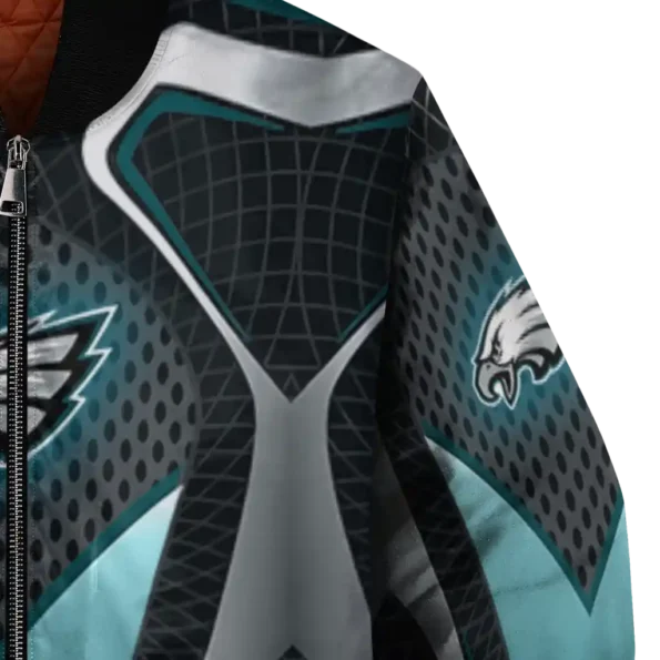 personalized philadelphia eagles mesh chest grey crocs black bomber jacket premium grade
