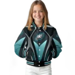 personalized philadelphia eagles mesh chest grey crocs black varsity jacket best selling