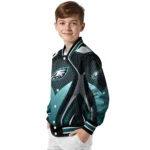 personalized philadelphia eagles mesh chest grey crocs black varsity jacket best selling