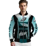 personalized philadelphia eagles mesh effect green black bomber jacket best selling