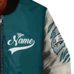 personalized philadelphia eagles razorback outline green nude bomber jacket best selling