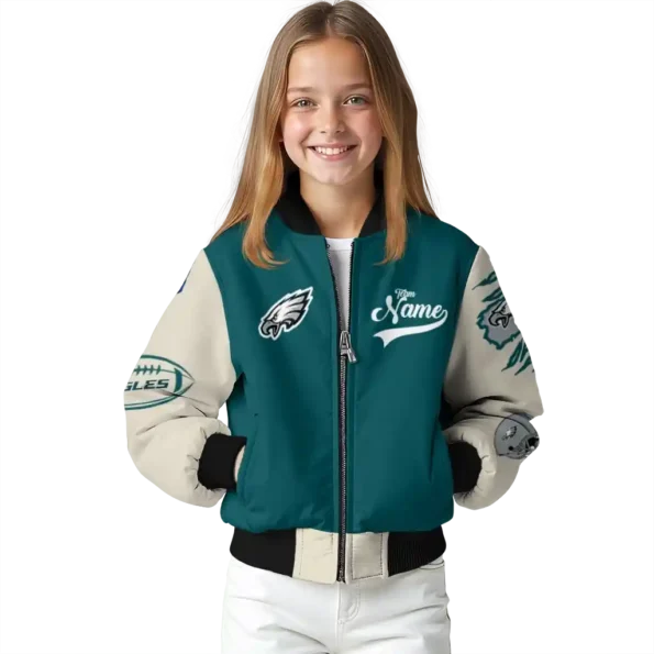 personalized philadelphia eagles razorback outline green nude bomber jacket top rated