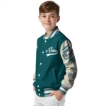 personalized philadelphia eagles razorback outline green nude varsity jacket best selling