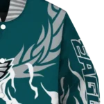 personalized philadelphia eagles winged blaze green white varsity jacket best selling