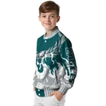 personalized philadelphia eagles winged blaze green white varsity jacket best selling