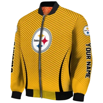 personalized pittsburgh steelers chevron arrow gold bomber jacket best selling