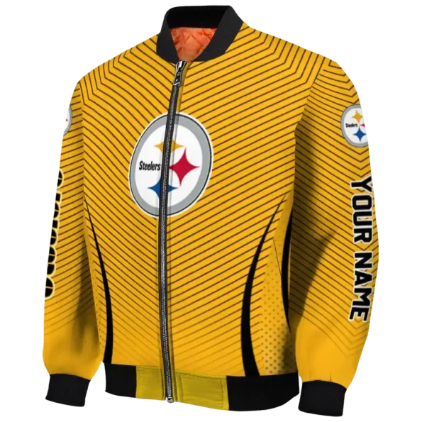 personalized pittsburgh steelers chevron arrow gold bomber jacket best selling