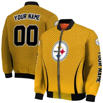 personalized pittsburgh steelers chevron arrow gold bomber jacket fashion forward