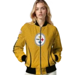 personalized pittsburgh steelers chevron arrow gold bomber jacket best selling