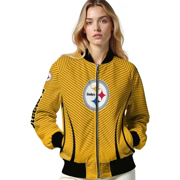 personalized pittsburgh steelers chevron arrow gold bomber jacket latest model