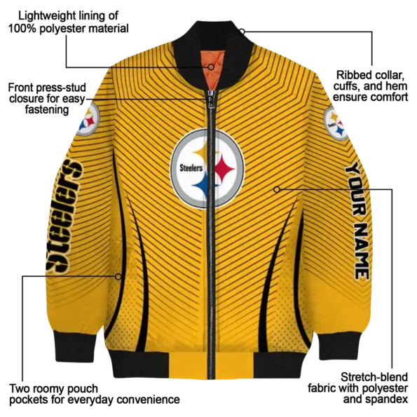 personalized pittsburgh steelers chevron arrow gold bomber jacket new arrival