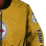 personalized pittsburgh steelers chevron arrow gold bomber jacket best selling