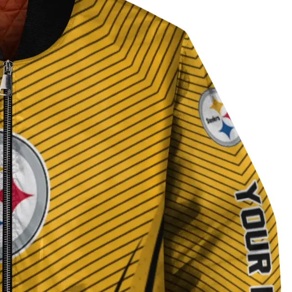 personalized pittsburgh steelers chevron arrow gold bomber jacket premium grade