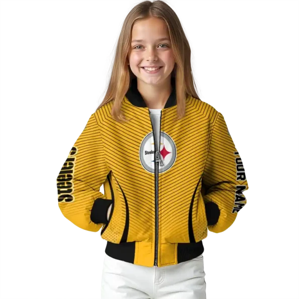 personalized pittsburgh steelers chevron arrow gold bomber jacket top rated