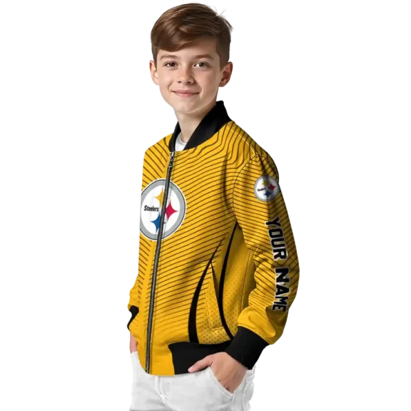 personalized pittsburgh steelers chevron arrow gold bomber jacket trendy